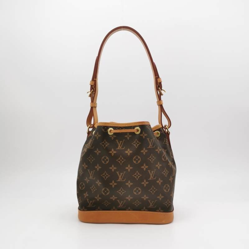 Louis Vuitton (LV) NOE中號植鞣革Monogram印花抽繩單肩包晶片款-4