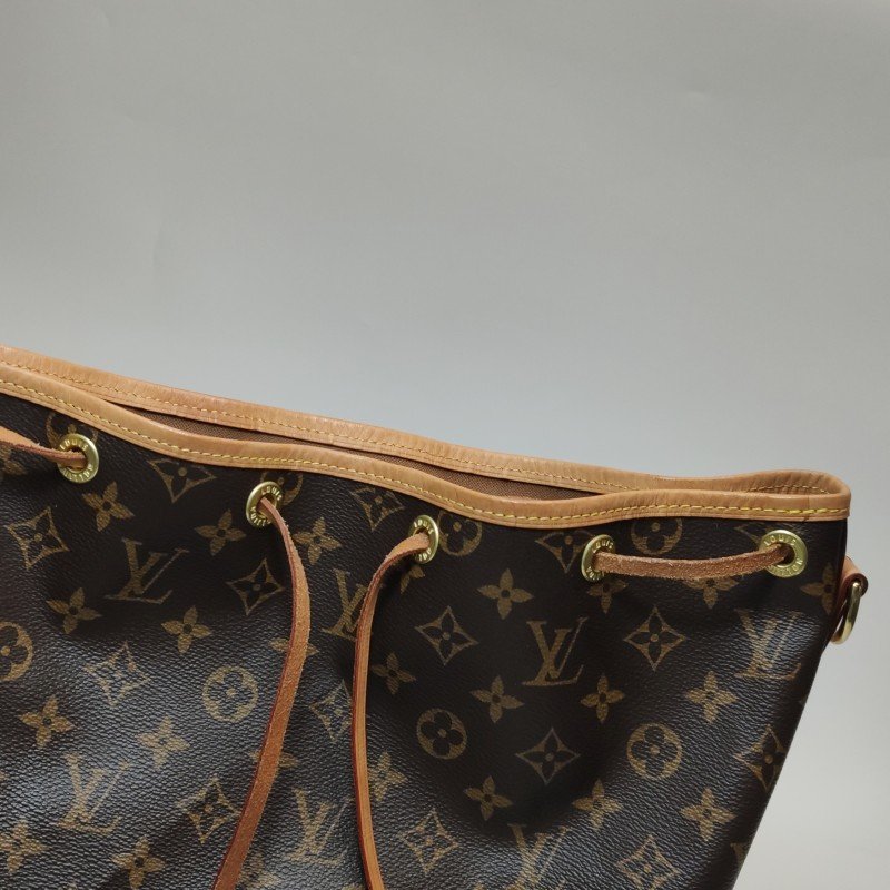 Louis Vuitton (LV) NOE中號植鞣革Monogram印花抽繩單肩包晶片款-15