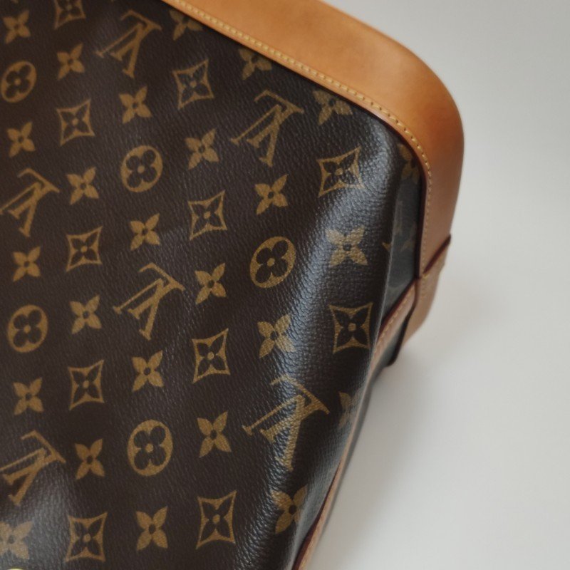 Louis Vuitton (LV) NOE中號植鞣革Monogram印花抽繩單肩包晶片款-19