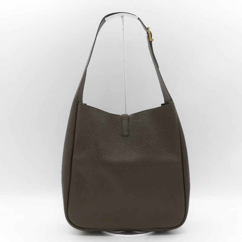 Saint Laurent 聖羅蘭 LE 5 À 7 粒面牛皮革 橄欖綠 深綠色 柔軟手袋 單肩包 Hobo 包 托特包|-5