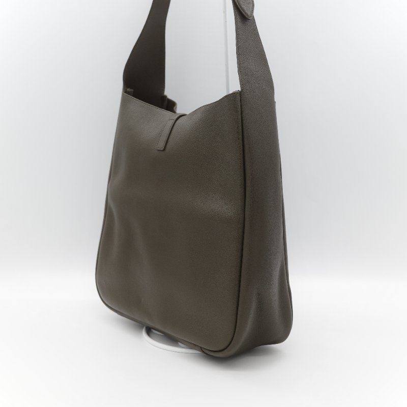 Saint Laurent 聖羅蘭 LE 5 À 7 粒面牛皮革 橄欖綠 深綠色 柔軟手袋 單肩包 Hobo 包 托特包|-7