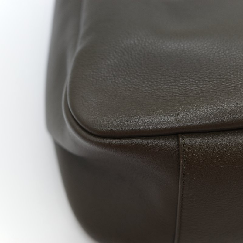 Saint Laurent 聖羅蘭 LE 5 À 7 粒面牛皮革 橄欖綠 深綠色 柔軟手袋 單肩包 Hobo 包 托特包|-9