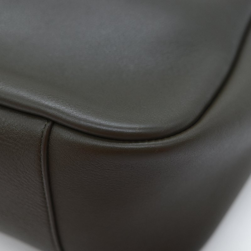 Saint Laurent 聖羅蘭 LE 5 À 7 粒面牛皮革 橄欖綠 深綠色 柔軟手袋 單肩包 Hobo 包 托特包|-10