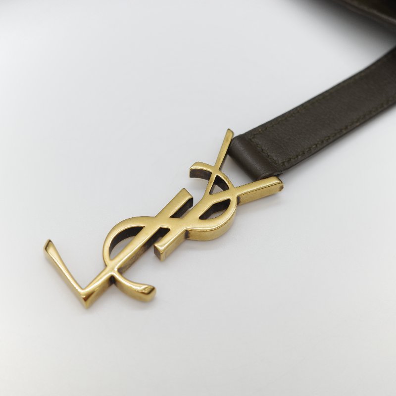 Saint Laurent 聖羅蘭 LE 5 À 7 粒面牛皮革 橄欖綠 深綠色 柔軟手袋 單肩包 Hobo 包 托特包|-17