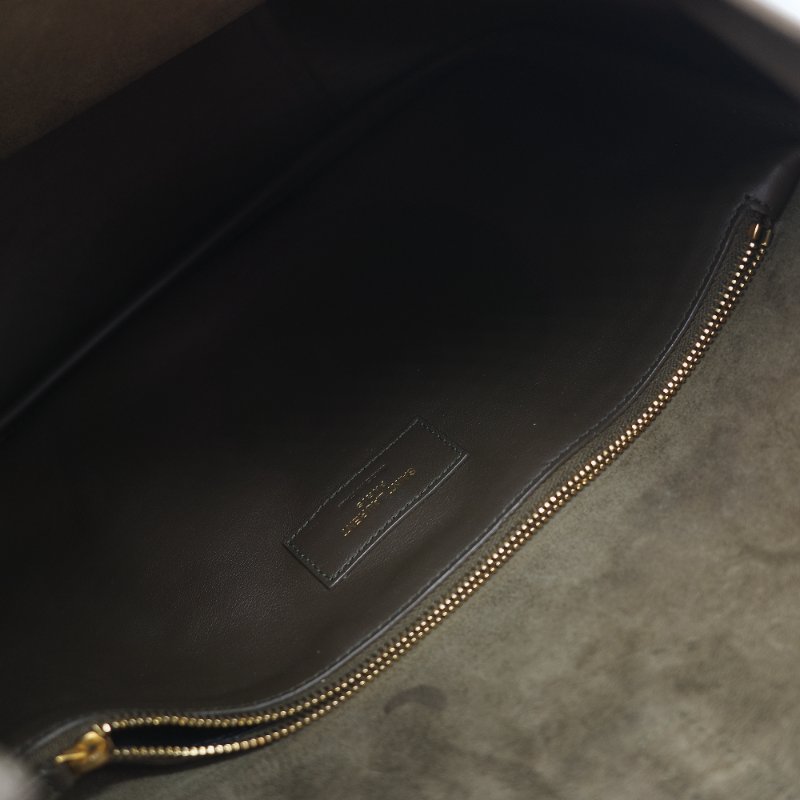 Saint Laurent 聖羅蘭 LE 5 À 7 粒面牛皮革 橄欖綠 深綠色 柔軟手袋 單肩包 Hobo 包 托特包|-24