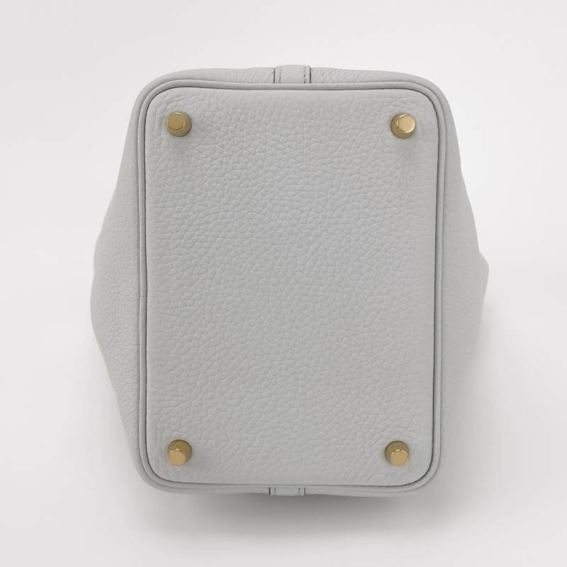 Hermes Picotin菜籃包18手提包Clemence(TC)牛皮金扣08聖杯藍B刻-5