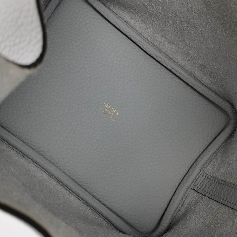 Hermes Picotin菜籃包18手提包Clemence(TC)牛皮金扣08聖杯藍B刻-7