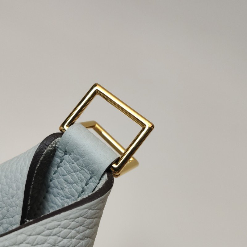 Hermes Picotin菜籃包18手提包Clemence(TC)牛皮金扣08聖杯藍B刻-13