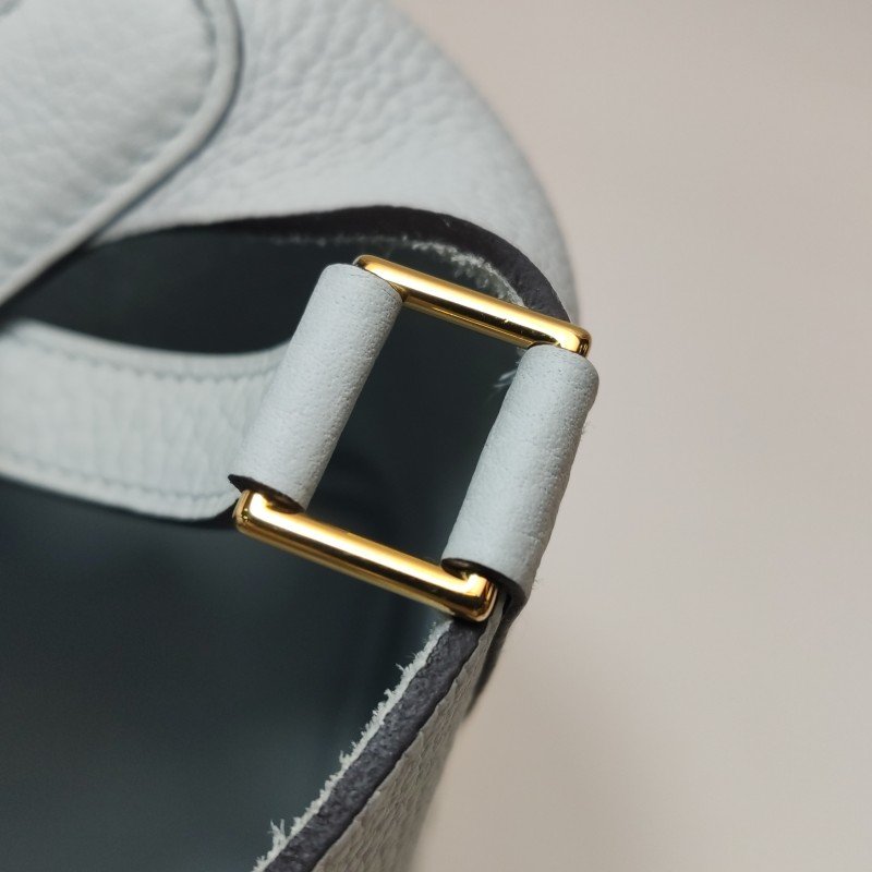Hermes Picotin菜籃包18手提包Clemence(TC)牛皮金扣08聖杯藍B刻-15