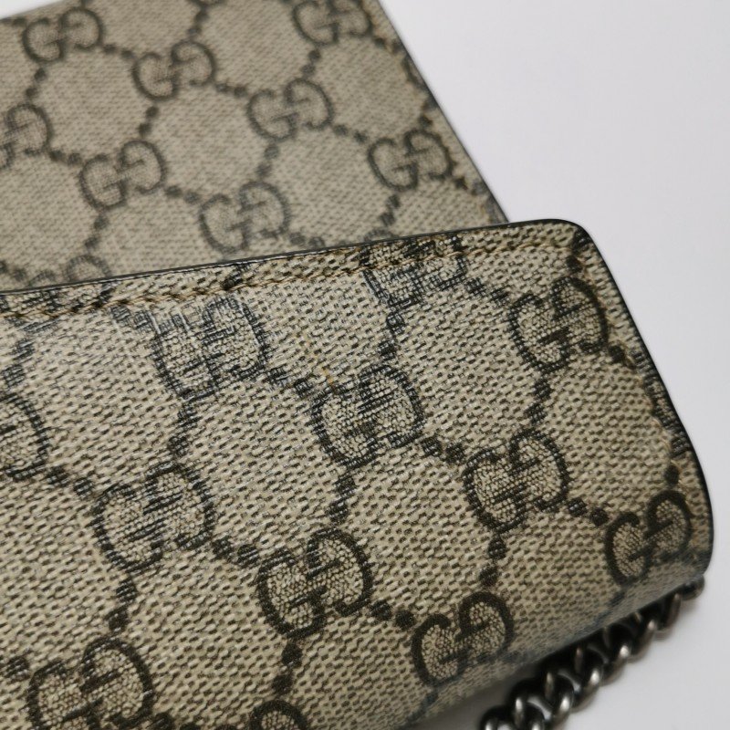 Gucci Dionysus酒神包牛皮GG老花雙虎頭搭扣斜背包肩背包-19