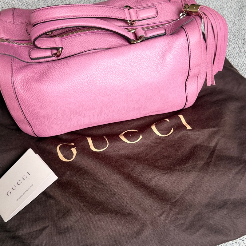 GUCCI 粉紫色SOHO手提包 波士頓包-0