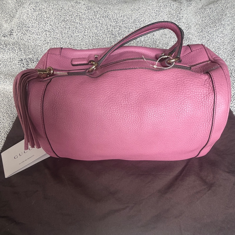 GUCCI 粉紫色SOHO手提包 波士頓包-3