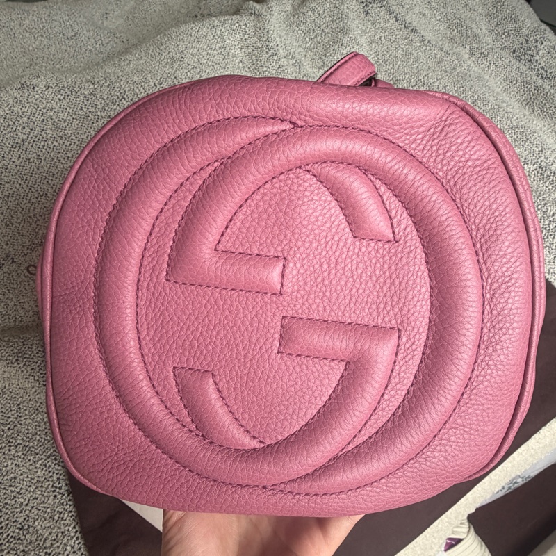 GUCCI 粉紫色SOHO手提包 波士頓包-4