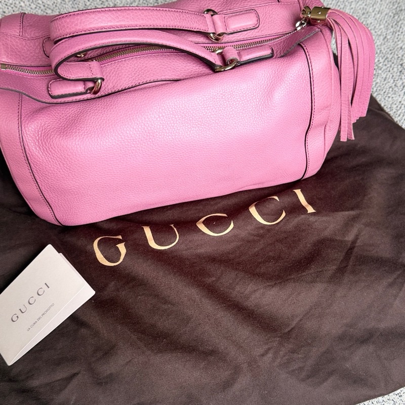 GUCCI 粉紫色SOHO手提包 波士頓包-6