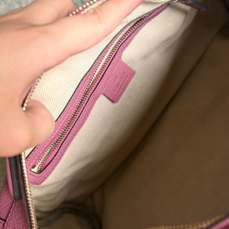 GUCCI 粉紫色SOHO手提包 波士頓包-8