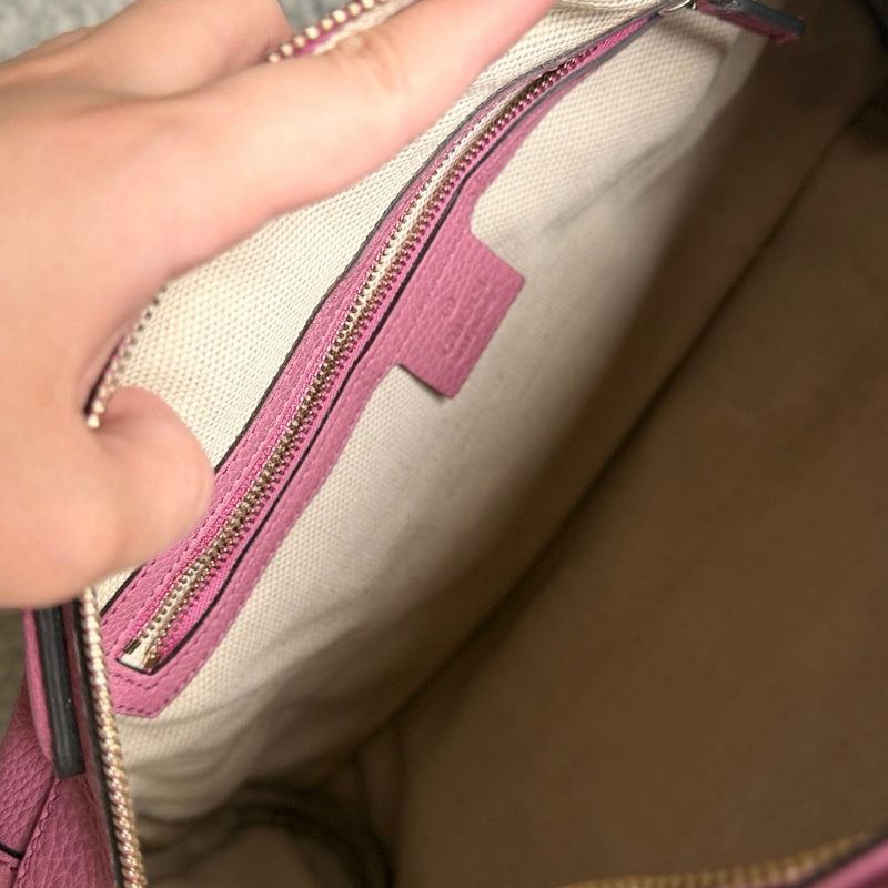 GUCCI 粉紫色SOHO手提包 波士頓包-9
