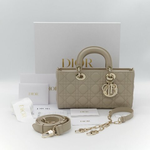 （超級新♥️）Dior 迪奧 D-joy 奶咖色 拿鐵色 羊皮 手提包 斜挎包