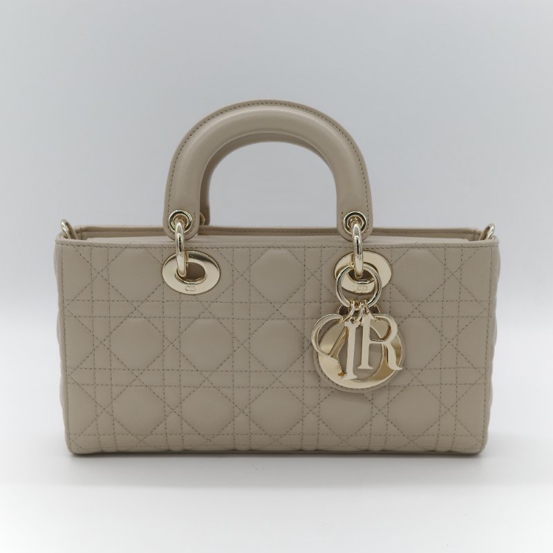 （超級新♥️）Dior 迪奧 D-joy 奶咖色 拿鐵色 羊皮 手提包 斜挎包-1