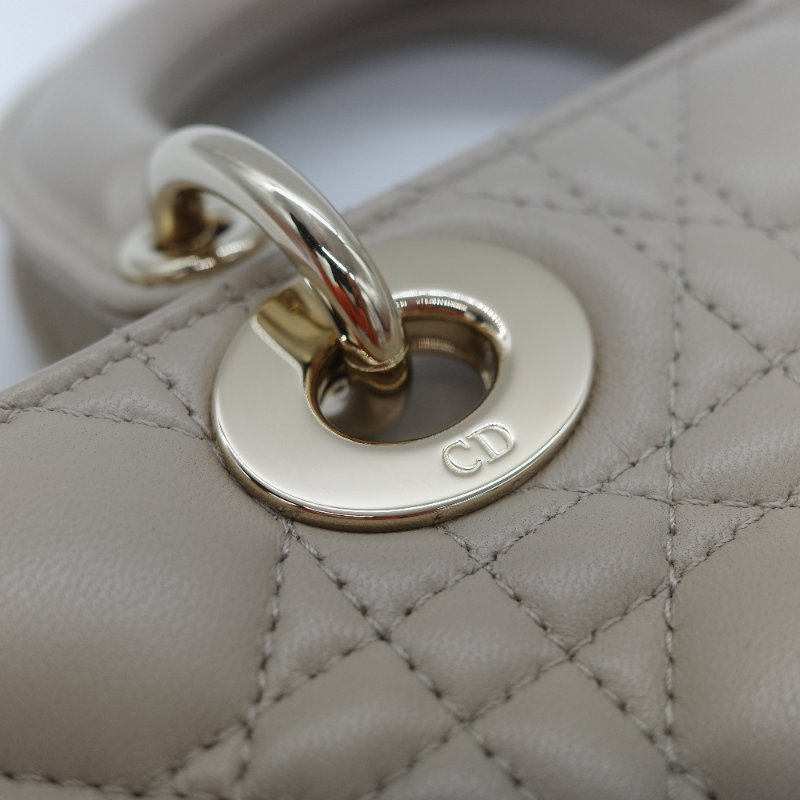 （超級新♥️）Dior 迪奧 D-joy 奶咖色 拿鐵色 羊皮 手提包 斜挎包-10