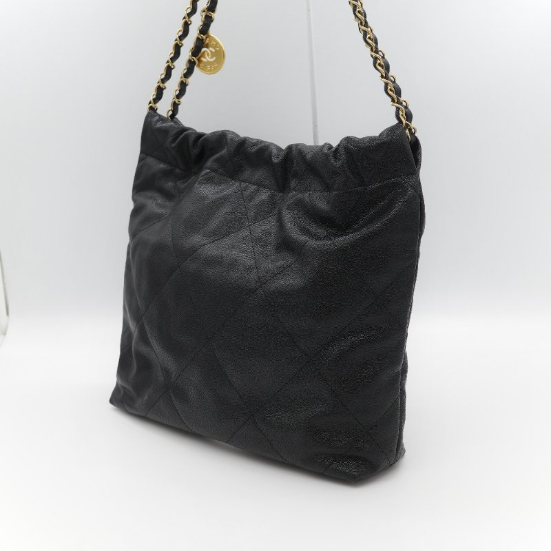 （閒置品♥️晶片款）Chanel 香奈兒 22bag 小型 黑色 粒面荔枝牛皮 金釦 單肩包-8