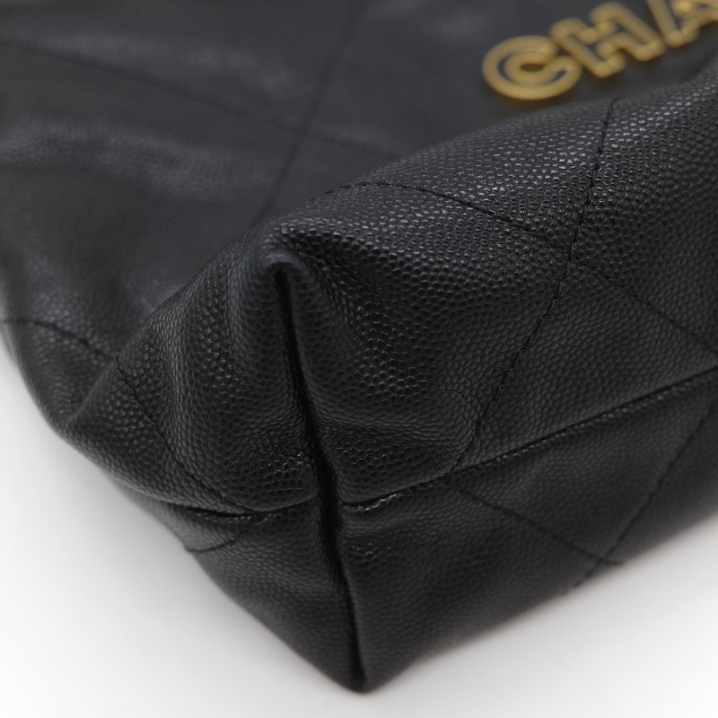 （閒置品♥️晶片款）Chanel 香奈兒 22bag 小型 黑色 粒面荔枝牛皮 金釦 單肩包-11