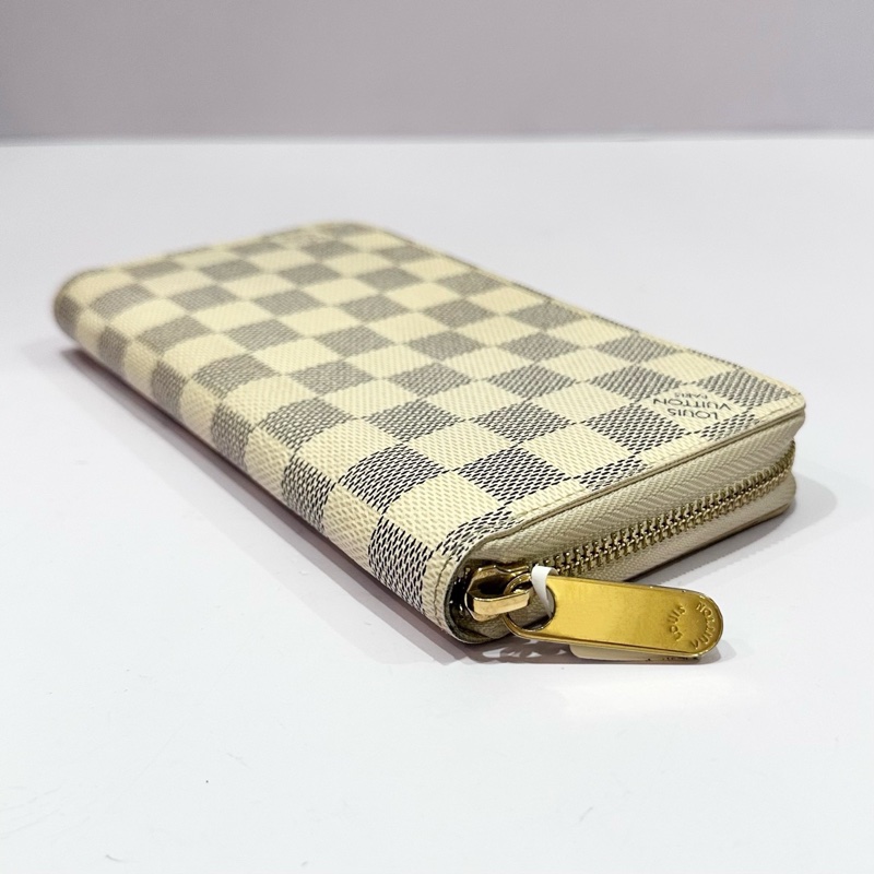 LouisVuitton路易威登 棋盤格錢包白色經典錢包拉鍊錢包-4