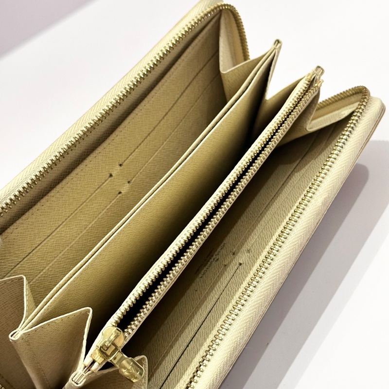 LouisVuitton路易威登 棋盤格錢包白色經典錢包拉鍊錢包-6