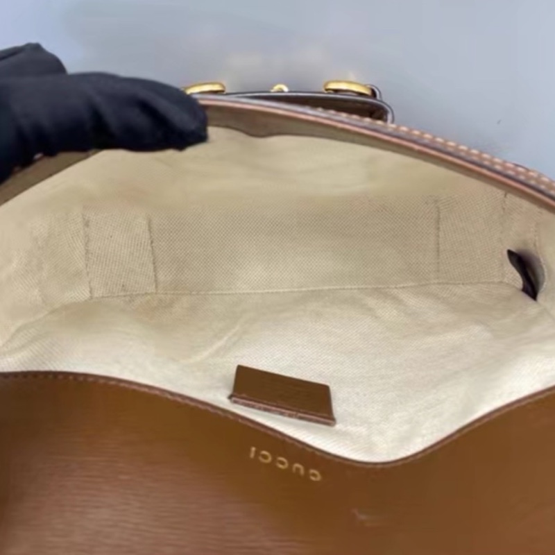 #GUCCI古馳1955馬銜扣老花Mini馬鞍復古時髦包🌼-13