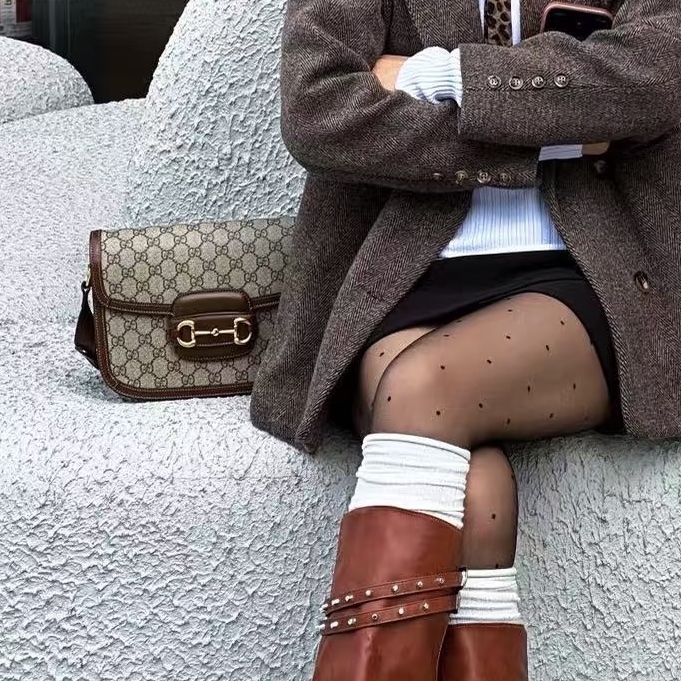 #GUCCI古馳1955馬銜扣老花Mini馬鞍復古時髦包🌼-17