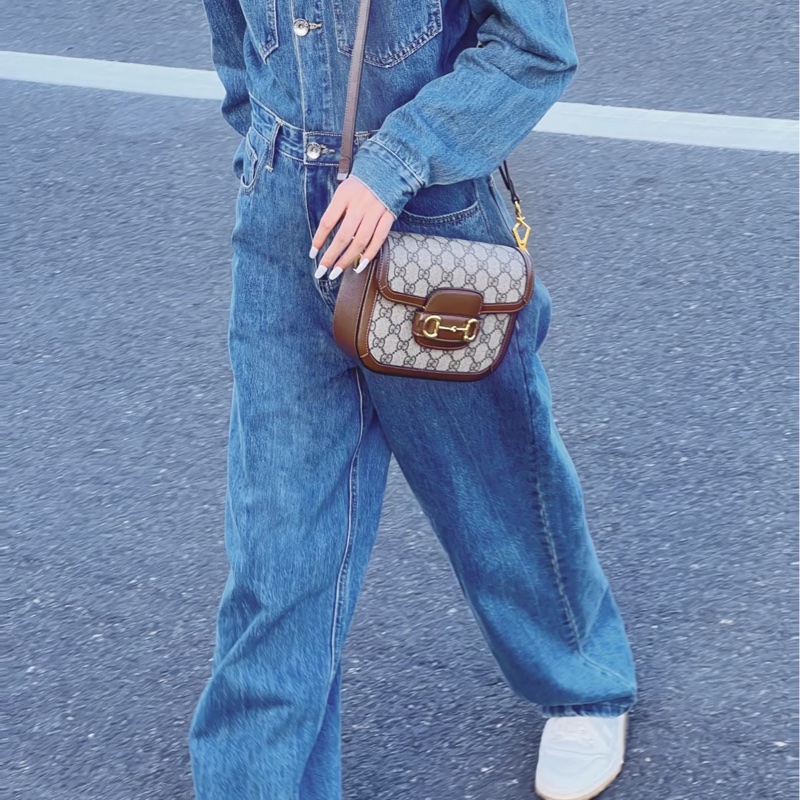 #GUCCI古馳1955馬銜扣老花Mini馬鞍復古時髦包🌼-27
