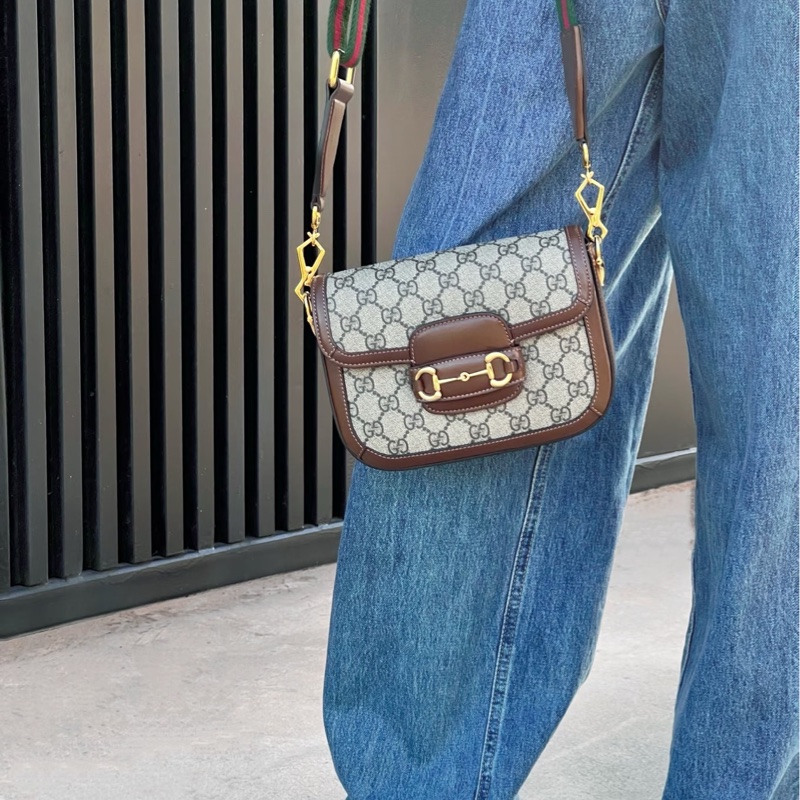 #GUCCI古馳1955馬銜扣老花Mini馬鞍復古時髦包🌼-28