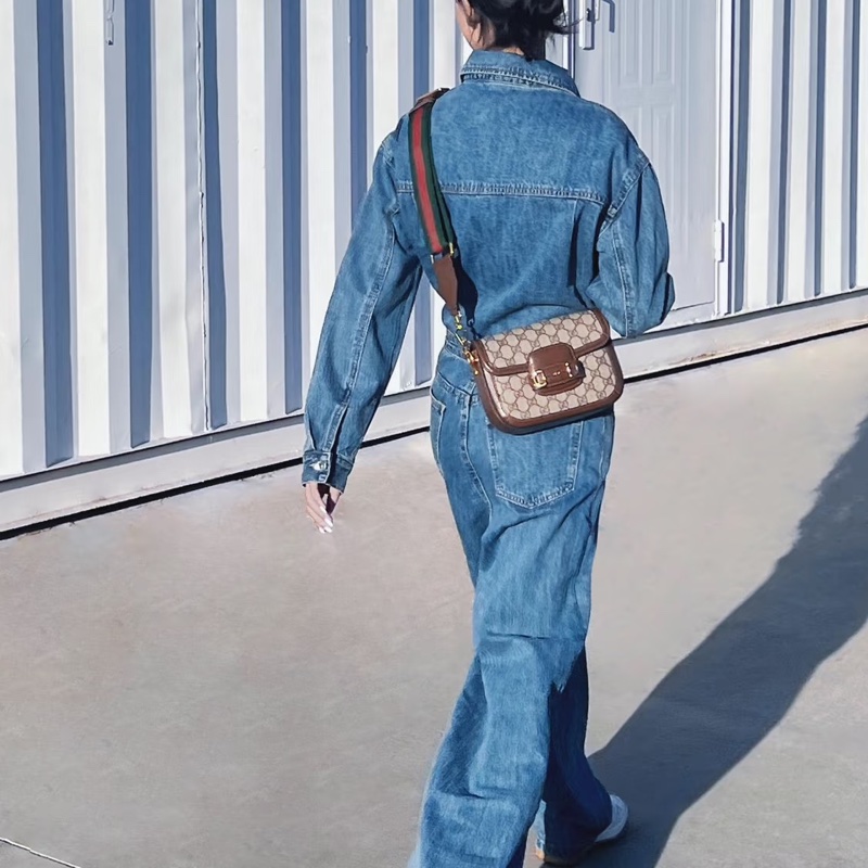 #GUCCI古馳1955馬銜扣老花Mini馬鞍復古時髦包🌼-29