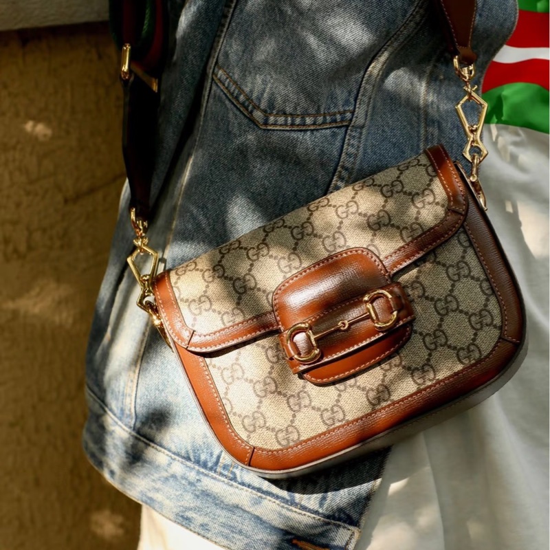 #GUCCI古馳1955馬銜扣老花Mini馬鞍復古時髦包🌼-32