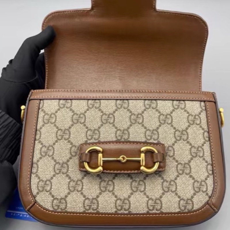 #GUCCI古馳1955馬銜扣老花Mini馬鞍復古時髦包🌼-38