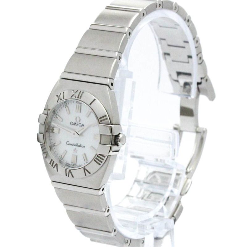 歐米茄星座系列雙鷹珍珠母貝錶盤精鋼石英腕錶 1581.70 BF578006-1