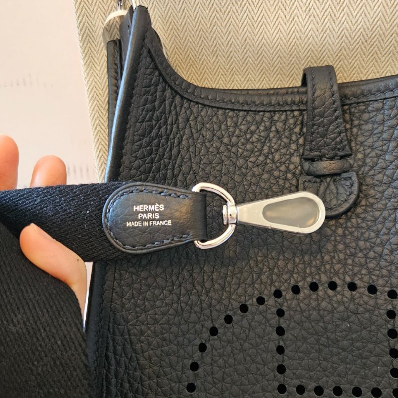 [全新]愛馬仕Hermes Evelyne 16 (Mini Evelyne) 黑銀 黑色銀扣 2026年4月購入-2