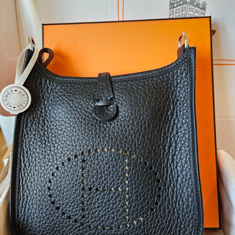 [全新]愛馬仕Hermes Evelyne 16 (Mini Evelyne) 黑銀 黑色銀扣 2026年4月購入-5