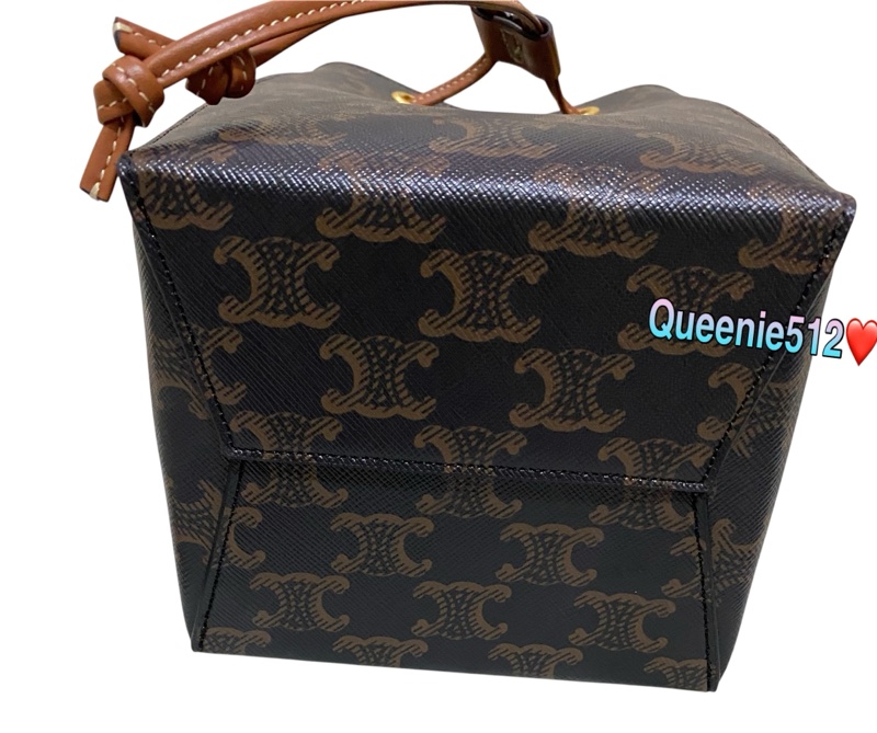 全新Celine Sailor 凱旋塗層帆布及牛皮超迷你水桶包 燒賣包 絕版款-7