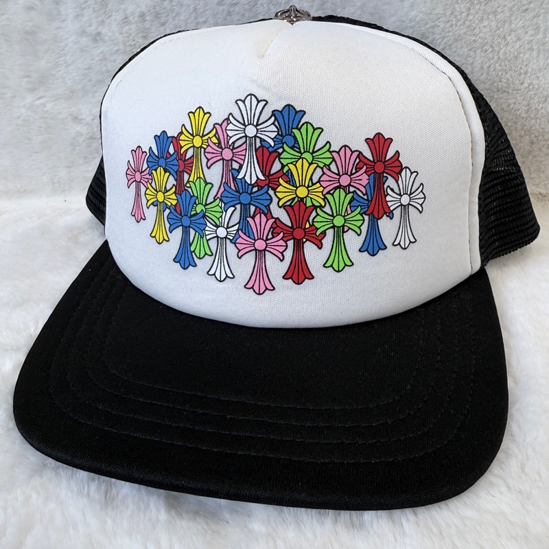 Chrome Hearts✨克羅心彩色十字架鴨舌帽網帽-0