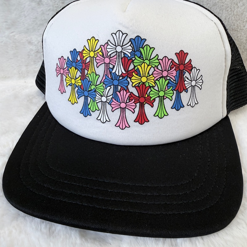 Chrome Hearts✨克羅心彩色十字架鴨舌帽網帽-1