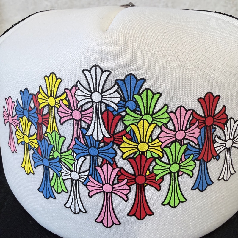 Chrome Hearts✨克羅心彩色十字架鴨舌帽網帽-3