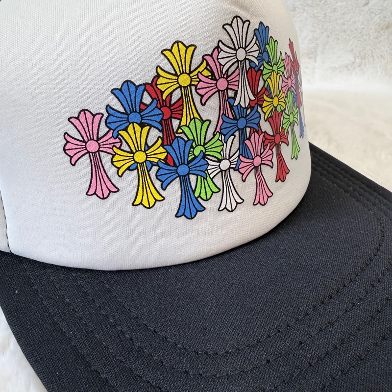 Chrome Hearts✨克羅心彩色十字架鴨舌帽網帽-7