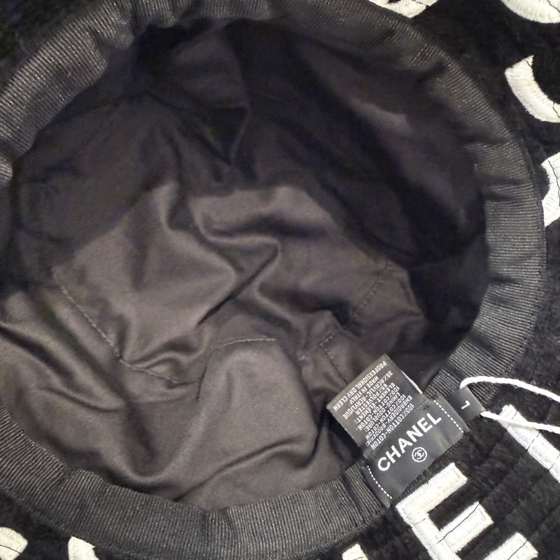 CHANEL✨coco beach黑白塗鴉雙c字母logo漁夫帽-6