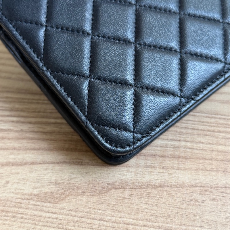 香奈兒Trendy cc Woc 黑色小羊皮菱格紋 晶片款-15