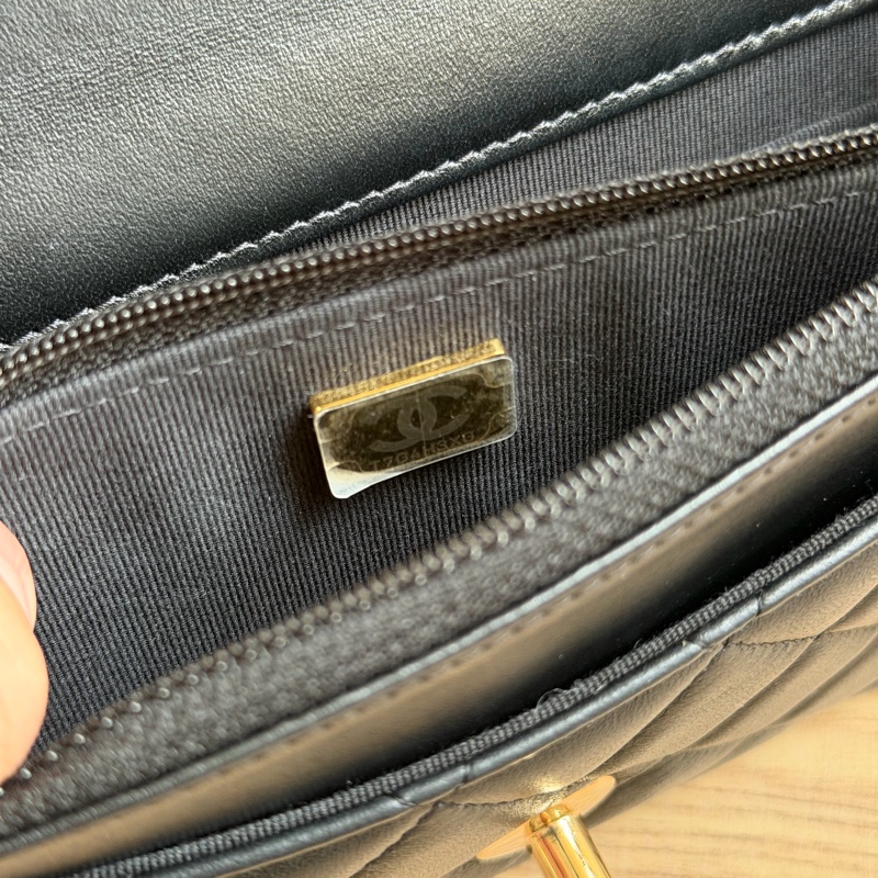 香奈兒Trendy cc Woc 黑色小羊皮菱格紋 晶片款-26