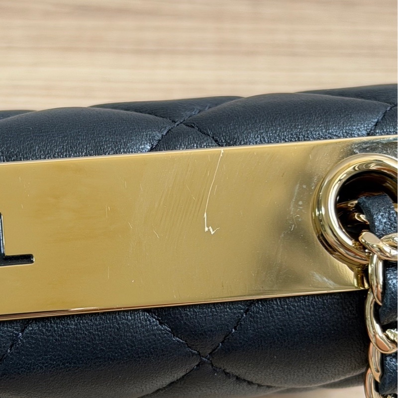 香奈兒Trendy cc Woc 黑色小羊皮菱格紋 晶片款-27