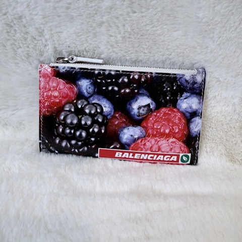 Balenciaga✨巴黎世家草莓藍莓麵包雙面卡包零錢包