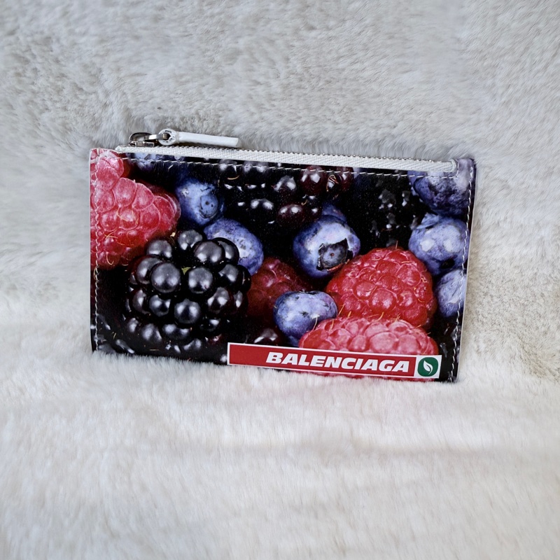 Balenciaga✨巴黎世家草莓藍莓麵包雙面卡包零錢包-0
