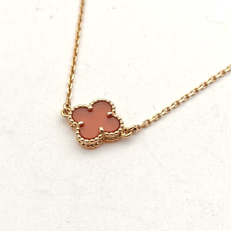 VAN CLEEF&ARPELS SweetAlhambra小號單花手鏈老扣18K玫瑰金/紅玉髓S-M碼-2