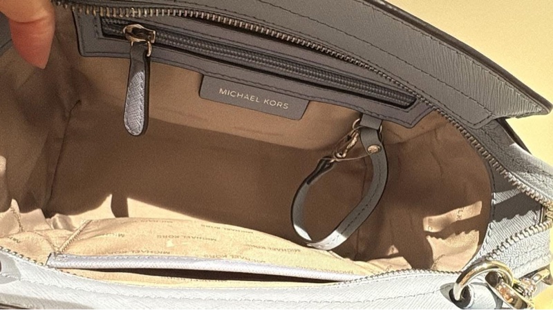 MK包 灰藍色 肩背 側背-10